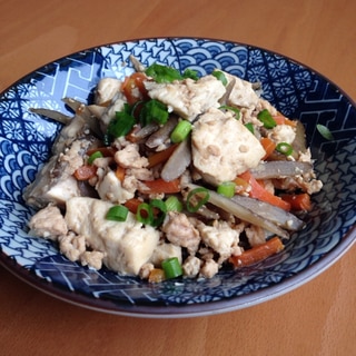 豆腐とごぼうの鶏そぼろ煮♪